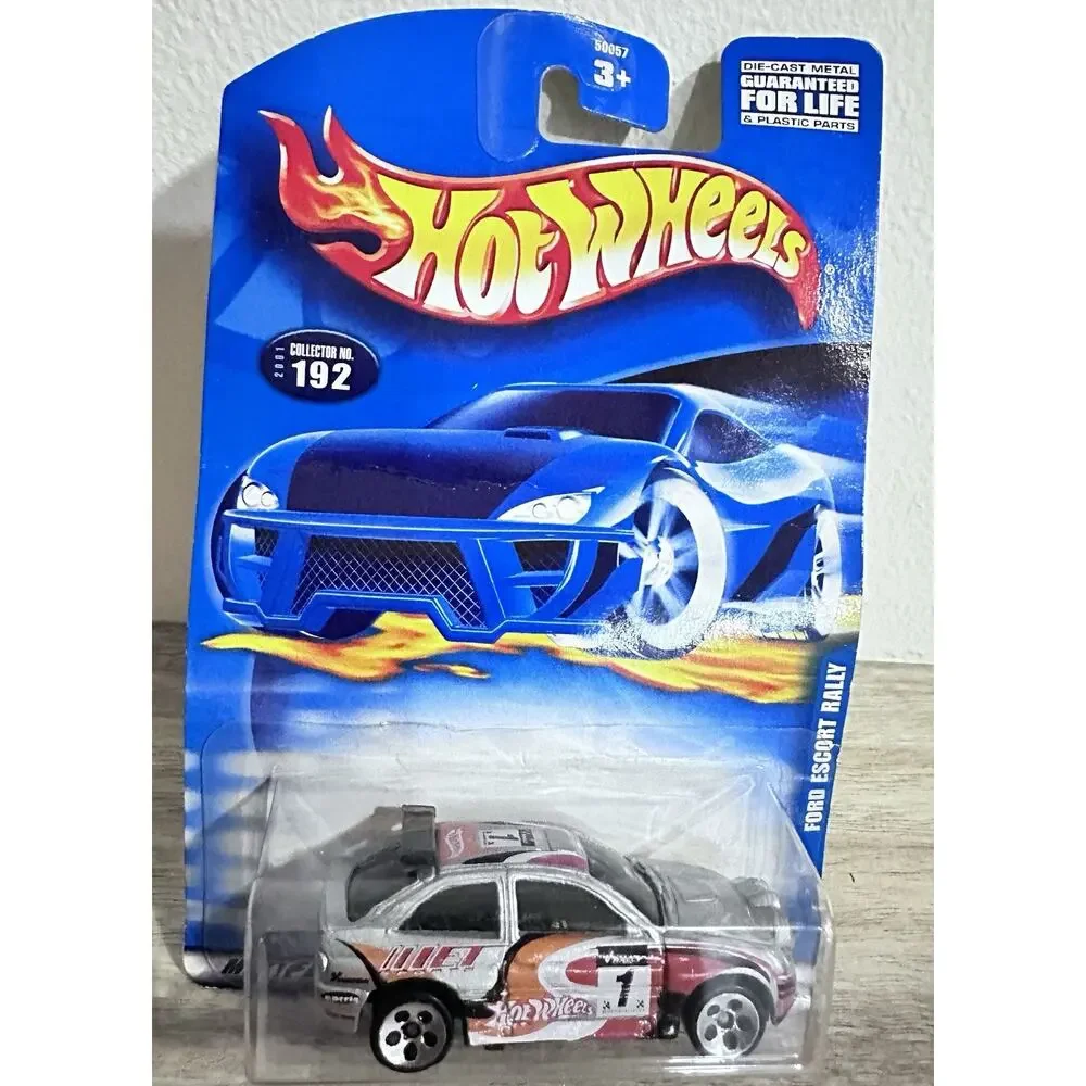 2001 Hot Wheels Collector No. 192 Ford Escort Rally with Chrome 5 Dot Wheels H86